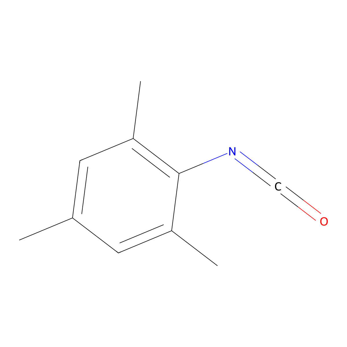 2,4,6-Trimethylphenyl isocyanate molecular structure, CAS 2958-62-5