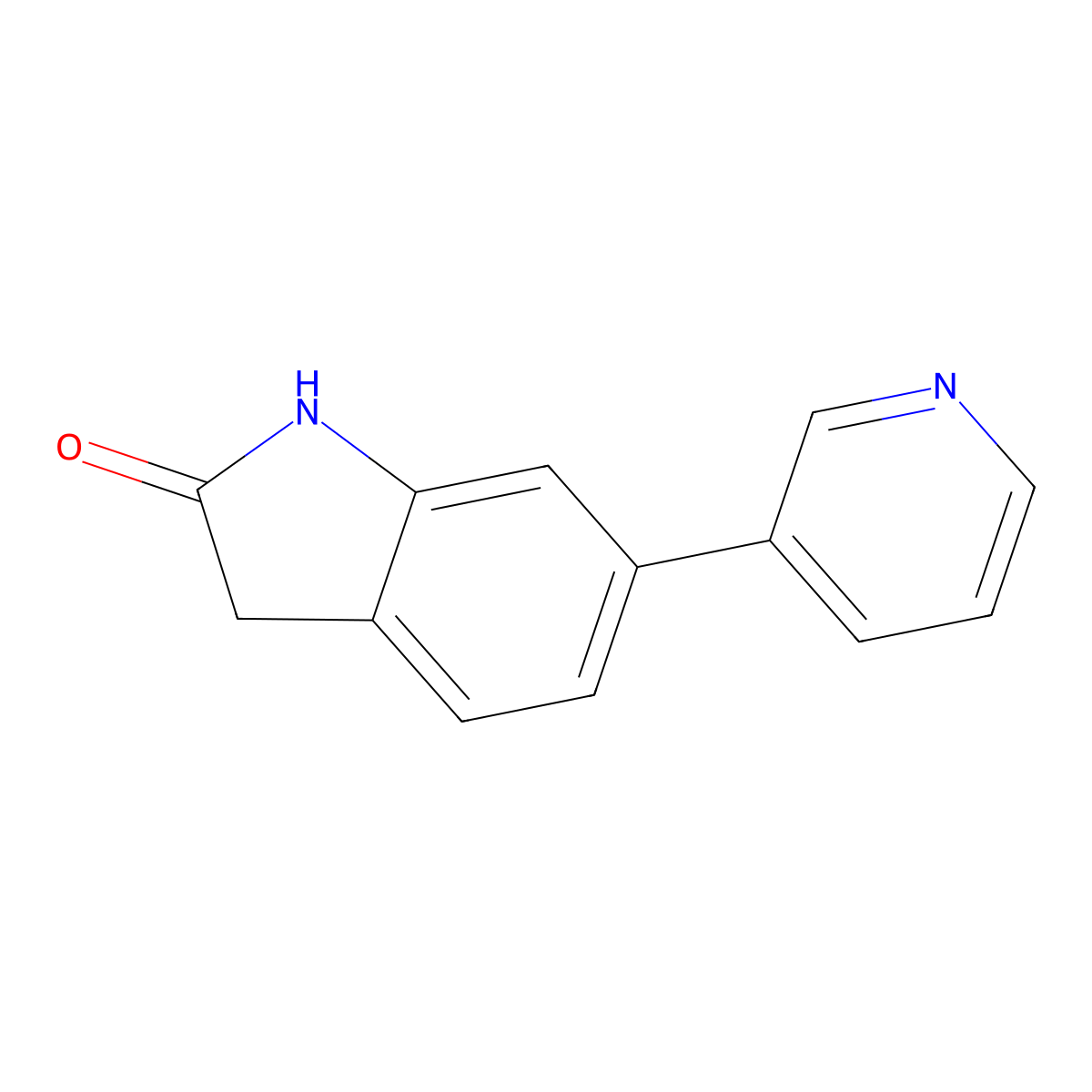 6-Pyridin-3-yl-1,3-dihydro-indol-2-one molecular structure, CAS 295800-01-0