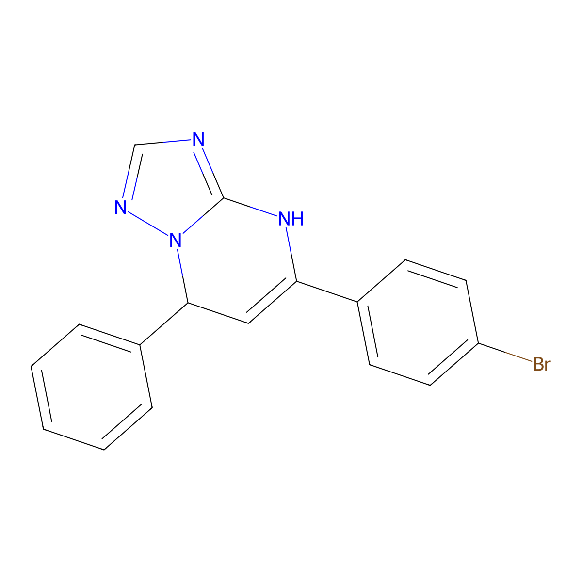 5-(4-Bromophenyl)-7-phenyl-4,7-dihydro[1,2,4]triazolo[1,5-a]pyrimidine molecular structure, CAS 295803-46-2