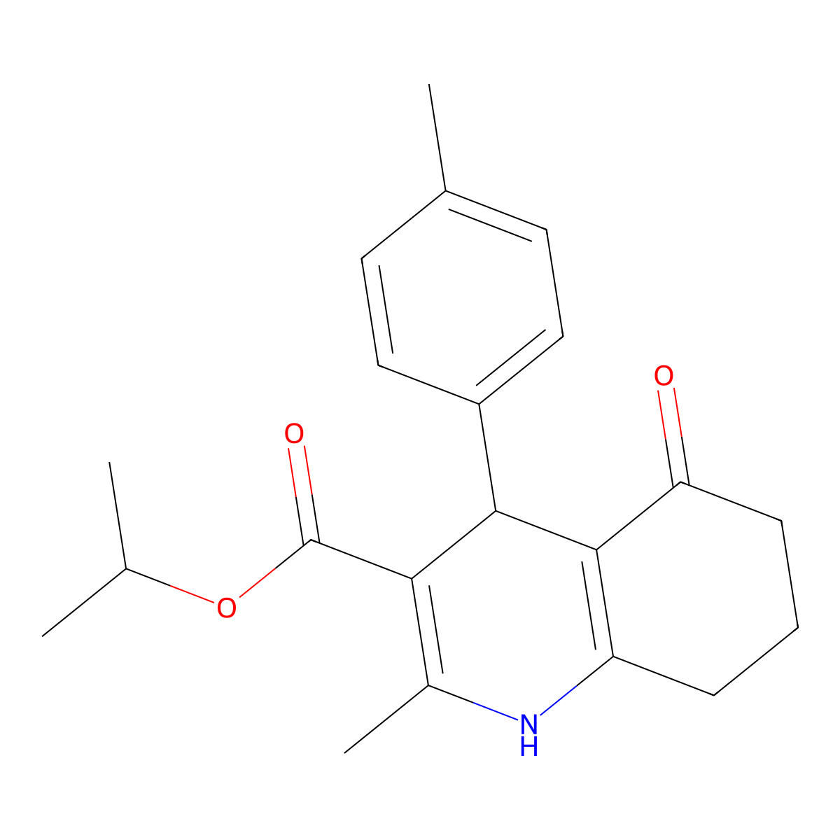 Propan-2-yl 2-methyl-4-(4-methylphenyl)-5-oxo-1,4,5,6,7,8-hexahydroquinoline-3-carboxylate molecular structure, CAS 295804-27-2