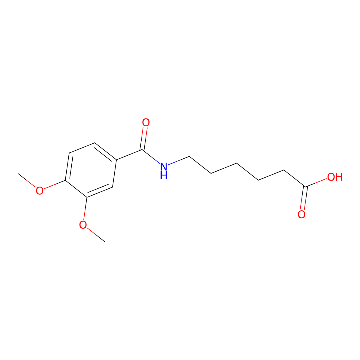 6-[(3,4-Dimethoxybenzoyl)amino]hexanoic acid molecular structure, CAS 295806-08-5