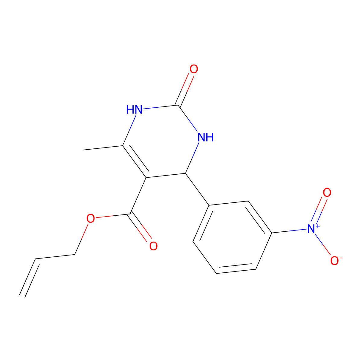 Prop-2-en-1-yl 6-methyl-4-(3-nitrophenyl)-2-oxo-1,2,3,4-tetrahydropyrimidine-5-carboxylate molecular structure, CAS 295807-23-7