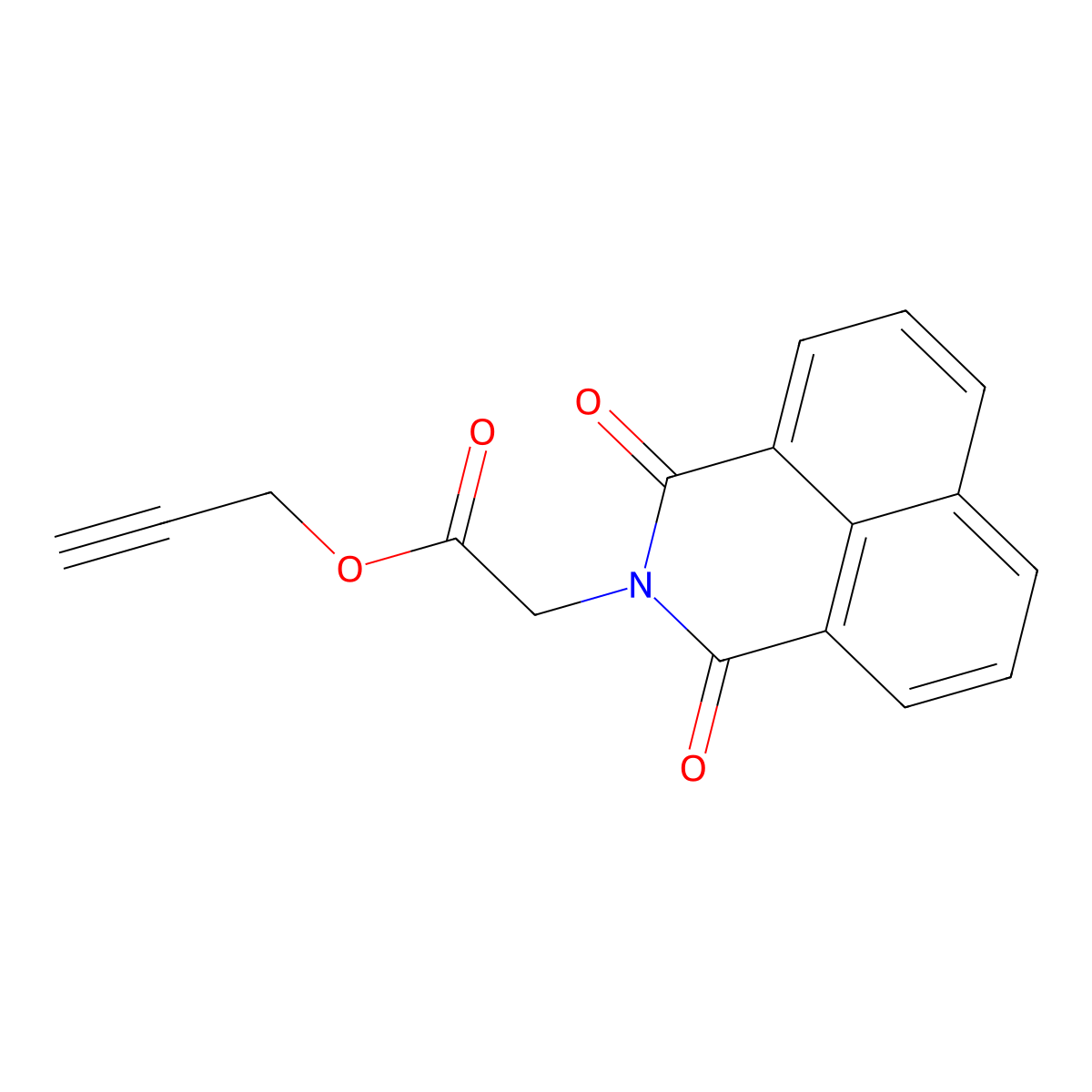 (1,3-Dioxo-1H,3H-benzo[de]isoquinolin-2-yl)-acetic acid prop-2-ynyl ester molecular structure, CAS 295807-37-3