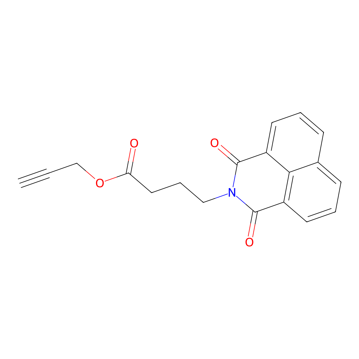prop-2-yn-1-yl 4-(1,3-dioxo-1H-benzo[de]isoquinolin-2(3H)-yl)butanoate molecular structure, CAS 295807-38-4