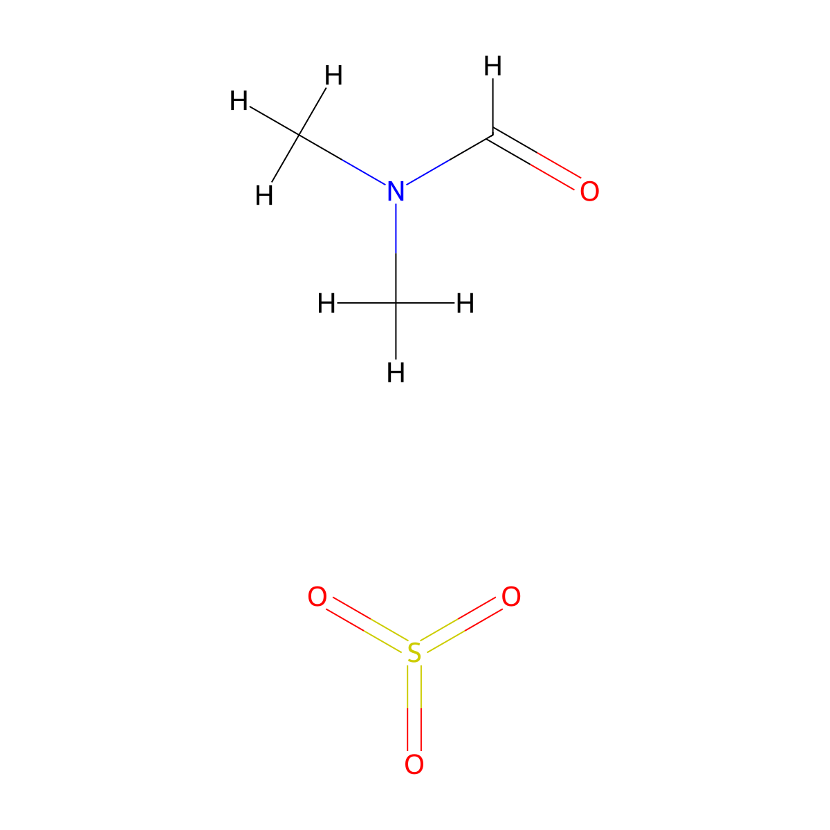 Formamide, N,N-dimethyl-, compd. with sulfur trioxide (1:1) molecular structure, CAS 29584-42-7