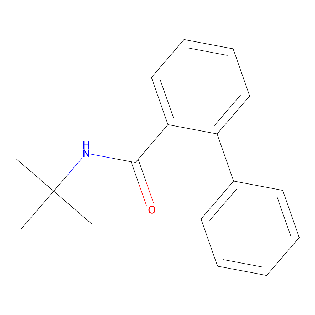 2-Biphenylcarboxamide, N-tert-butyl- molecular structure, CAS 29585-78-2