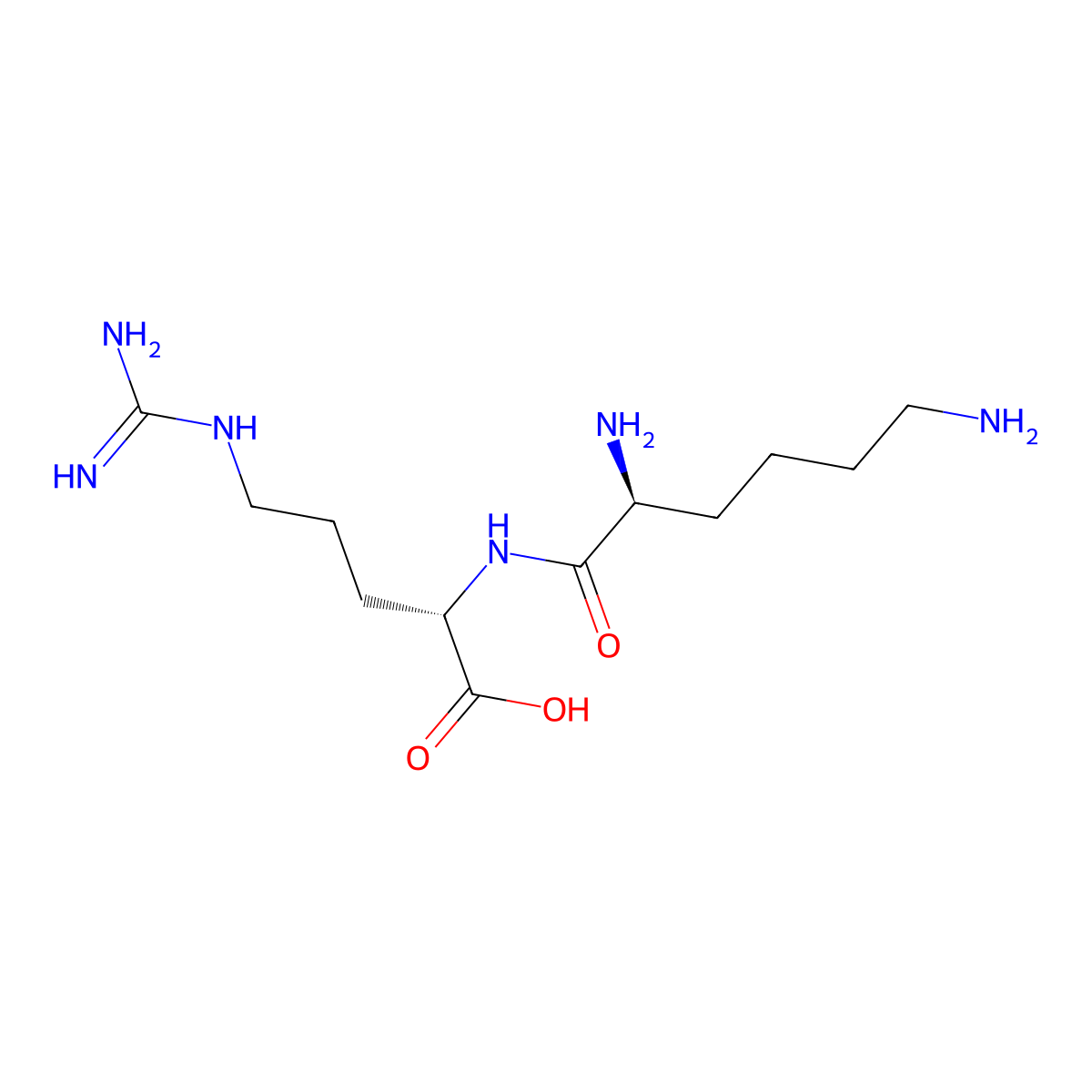 L-lysyl-L-arginine molecular structure, CAS 29586-66-1