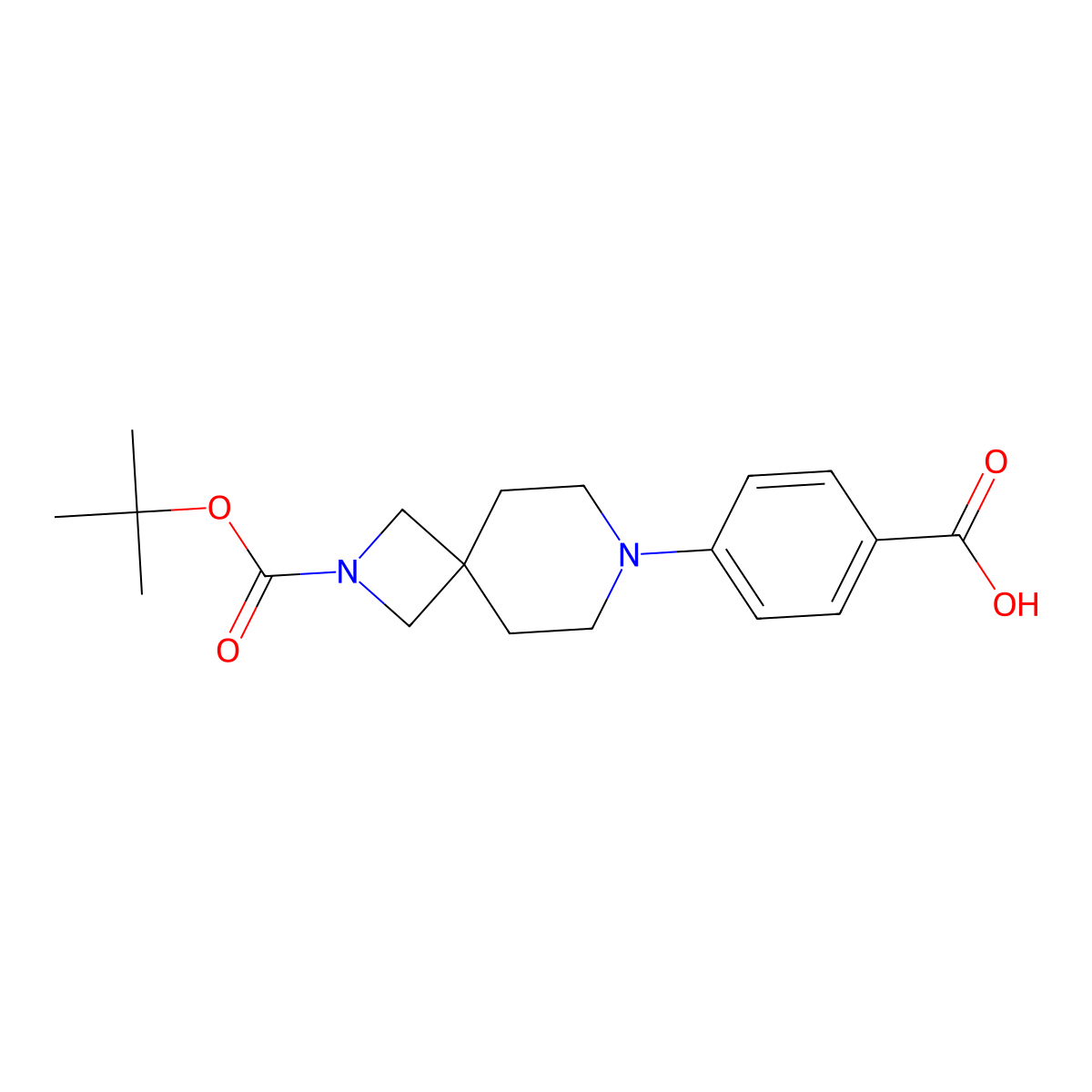 4-(2-(tert-Butoxycarbonyl)-2,7-diazaspiro[3.5]nonan-7-yl)benzoic acid molecular structure, CAS 2958621-51-5