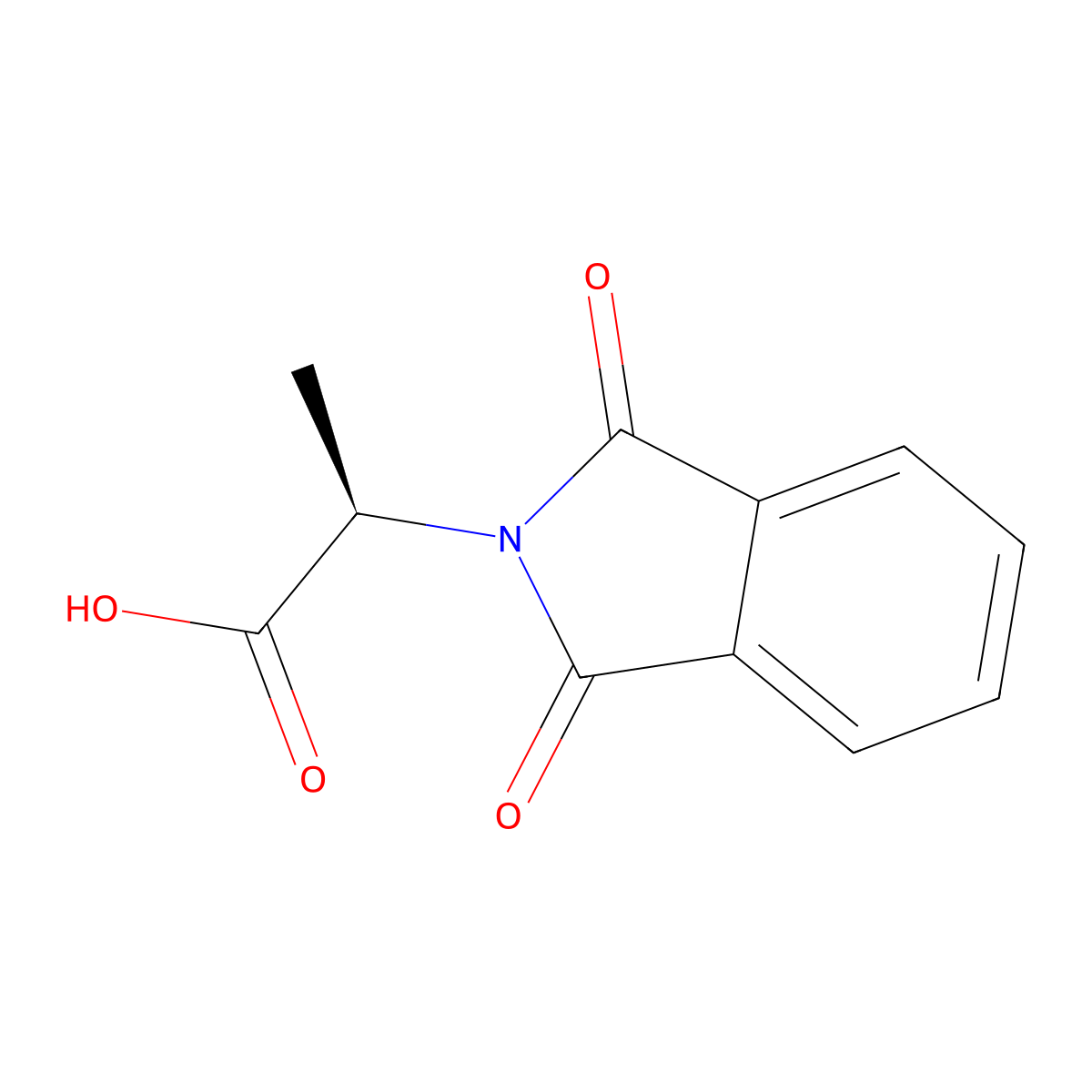 (2R)-2-(1,3-dioxo-2,3-dihydro-1H-isoindol-2-yl)propanoic acid molecular structure, CAS 29588-83-8