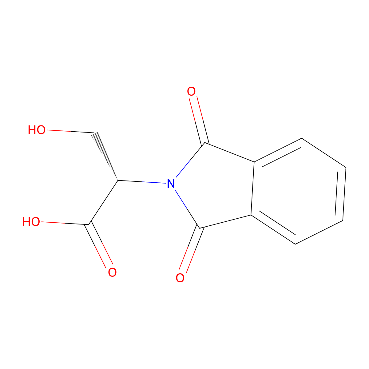 (2S)-2-(1,3-dioxo-2,3-dihydro-1H-isoindol-2-yl)-3-hydroxypropanoic acid molecular structure, CAS 29588-89-4