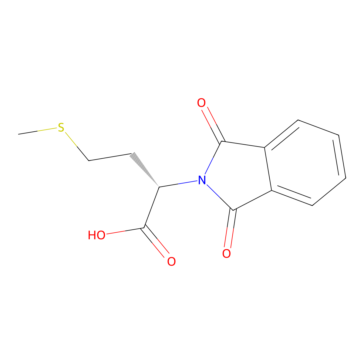 (S)-2-(1,3-Dioxoisoindolin-2-yl)-4-(methylthio)butanoic acid molecular structure, CAS 29588-91-8