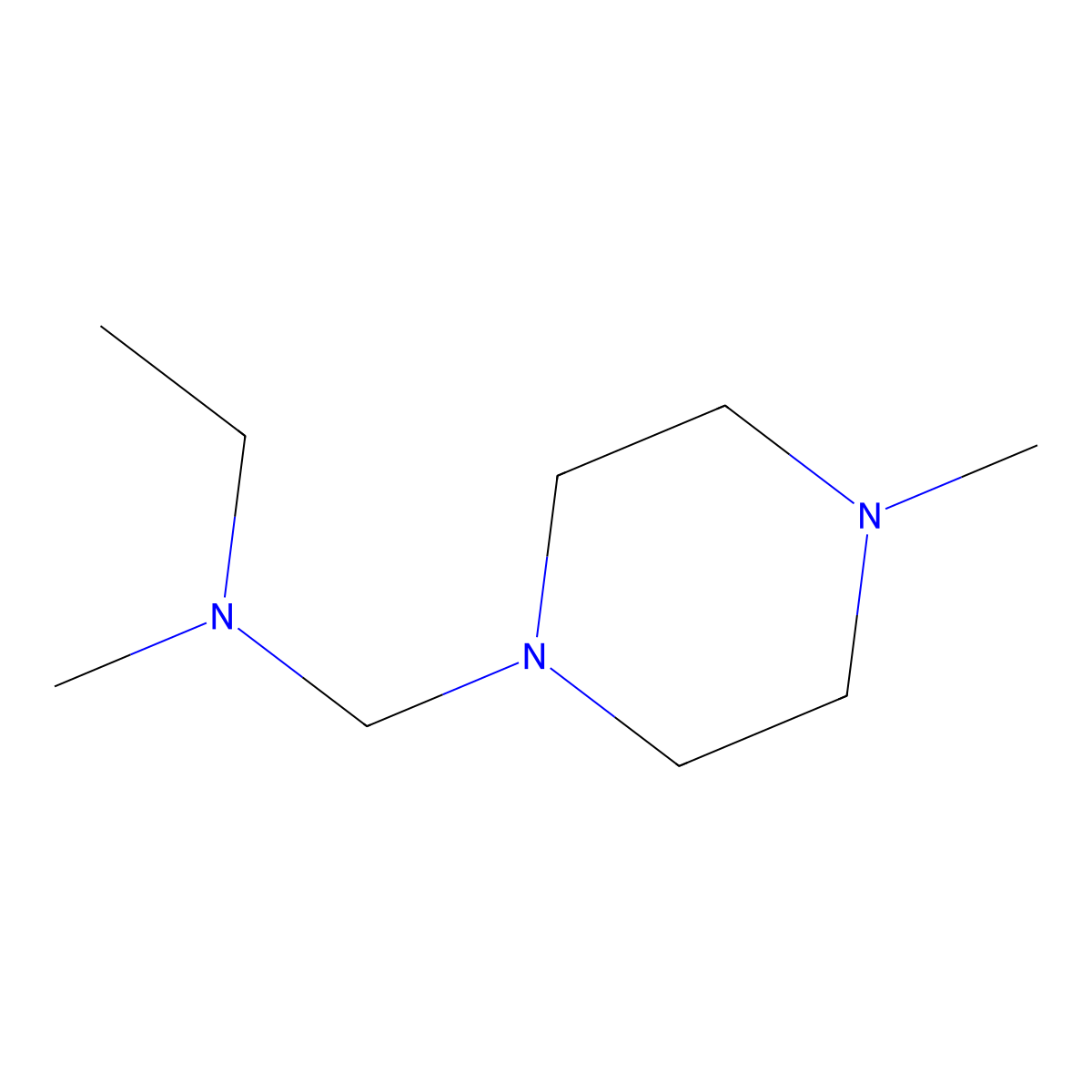 1-((Dimethylamino)ethyl)-4-methylpiperazine molecular structure, CAS 29589-40-0