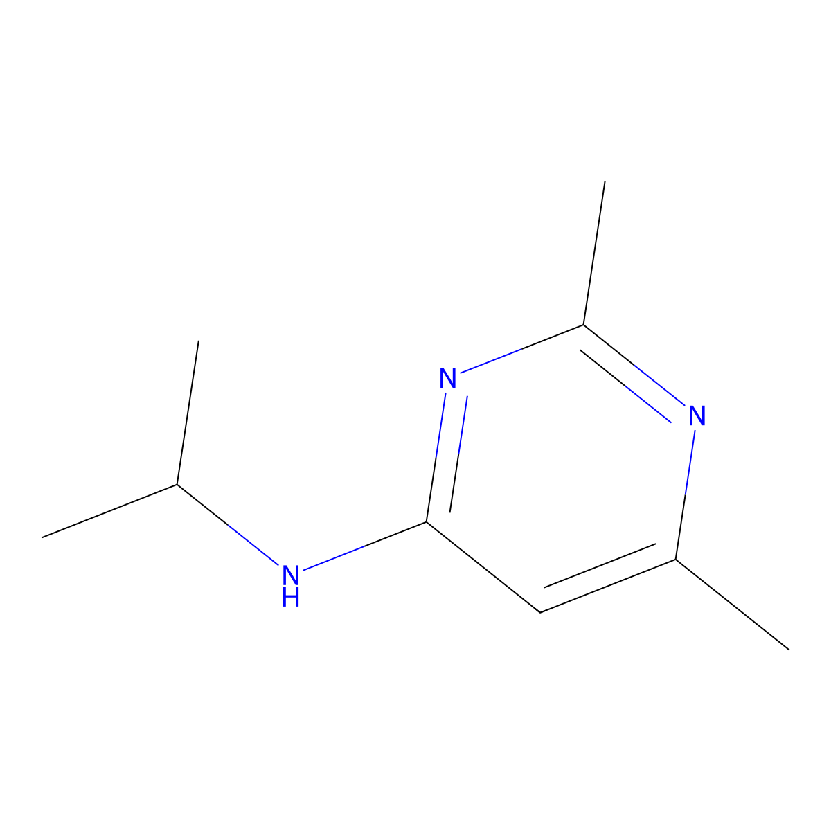 2,6-dimethyl-N-(propan-2-yl)pyrimidin-4-amine molecular structure, CAS 2959-45-7