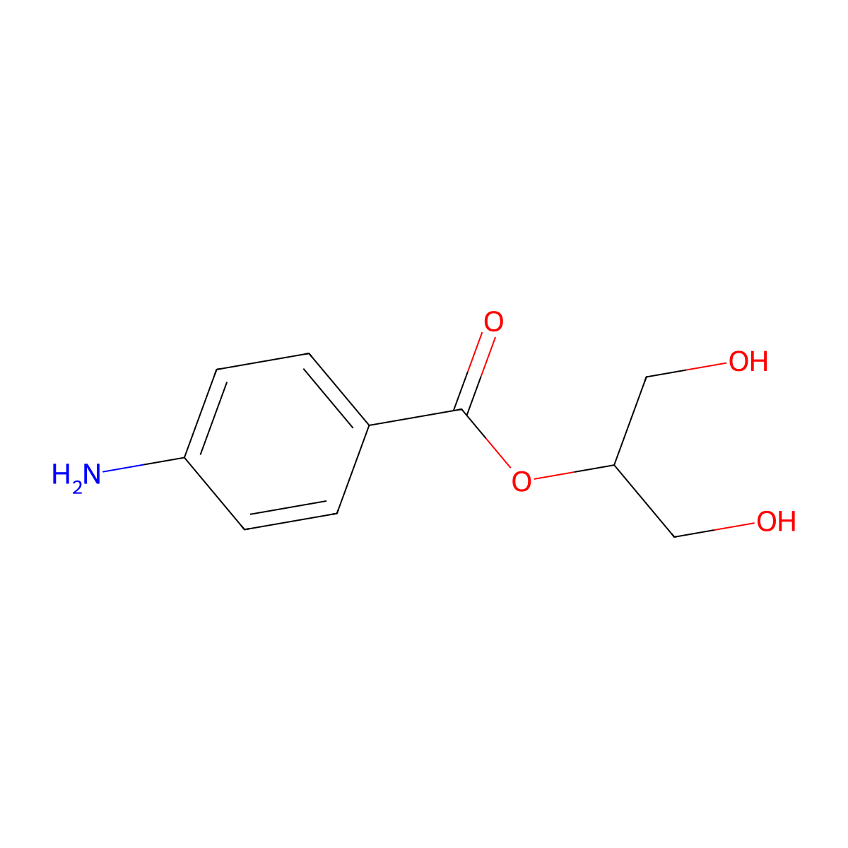 1,2,3-Propanetriol, mono(4-aminobenzoate) molecular structure, CAS 29593-08-6
