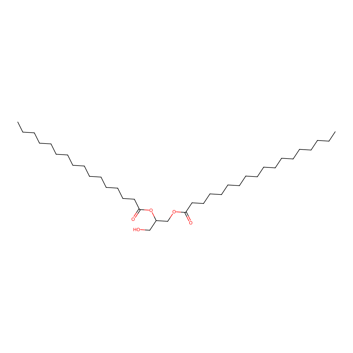 Palmitostearin molecular structure, CAS 29593-61-1