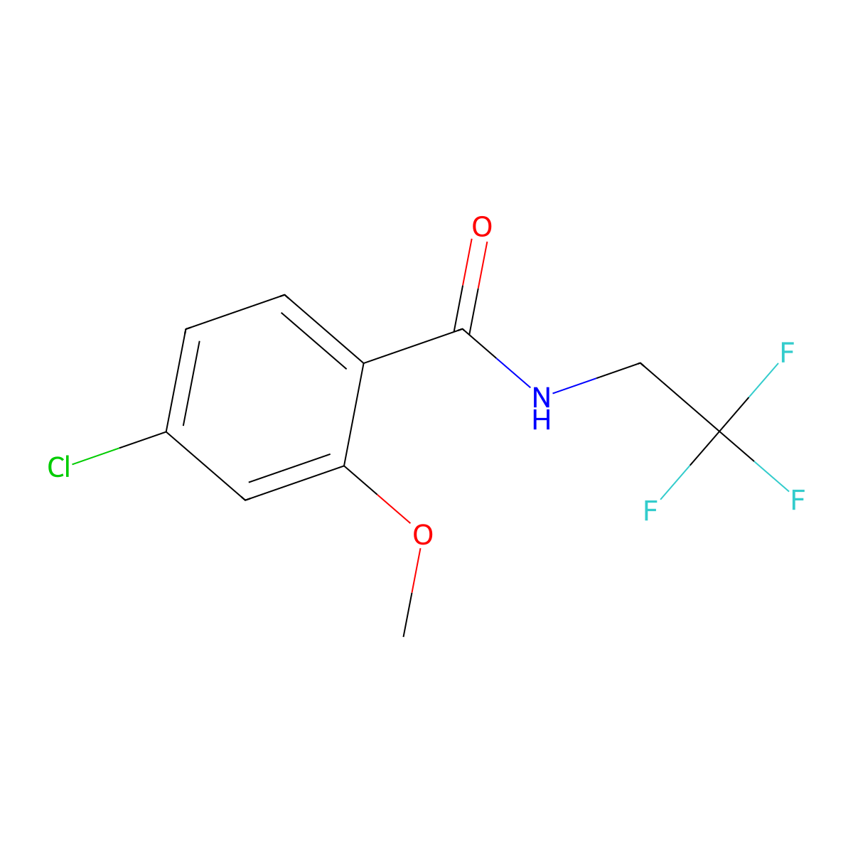 Benzamide, 4-chloro-2-methoxy-N-(2,2,2-trifluoroethyl)- molecular structure, CAS 2959361-56-7