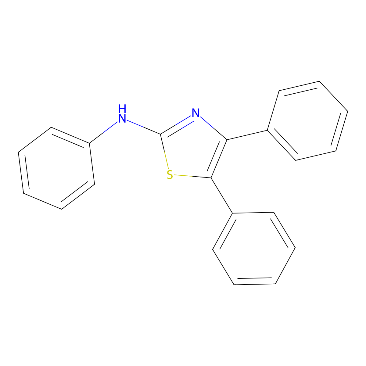 N,4,5-triphenyl-1,3-thiazol-2-amine molecular structure, CAS 29594-65-8