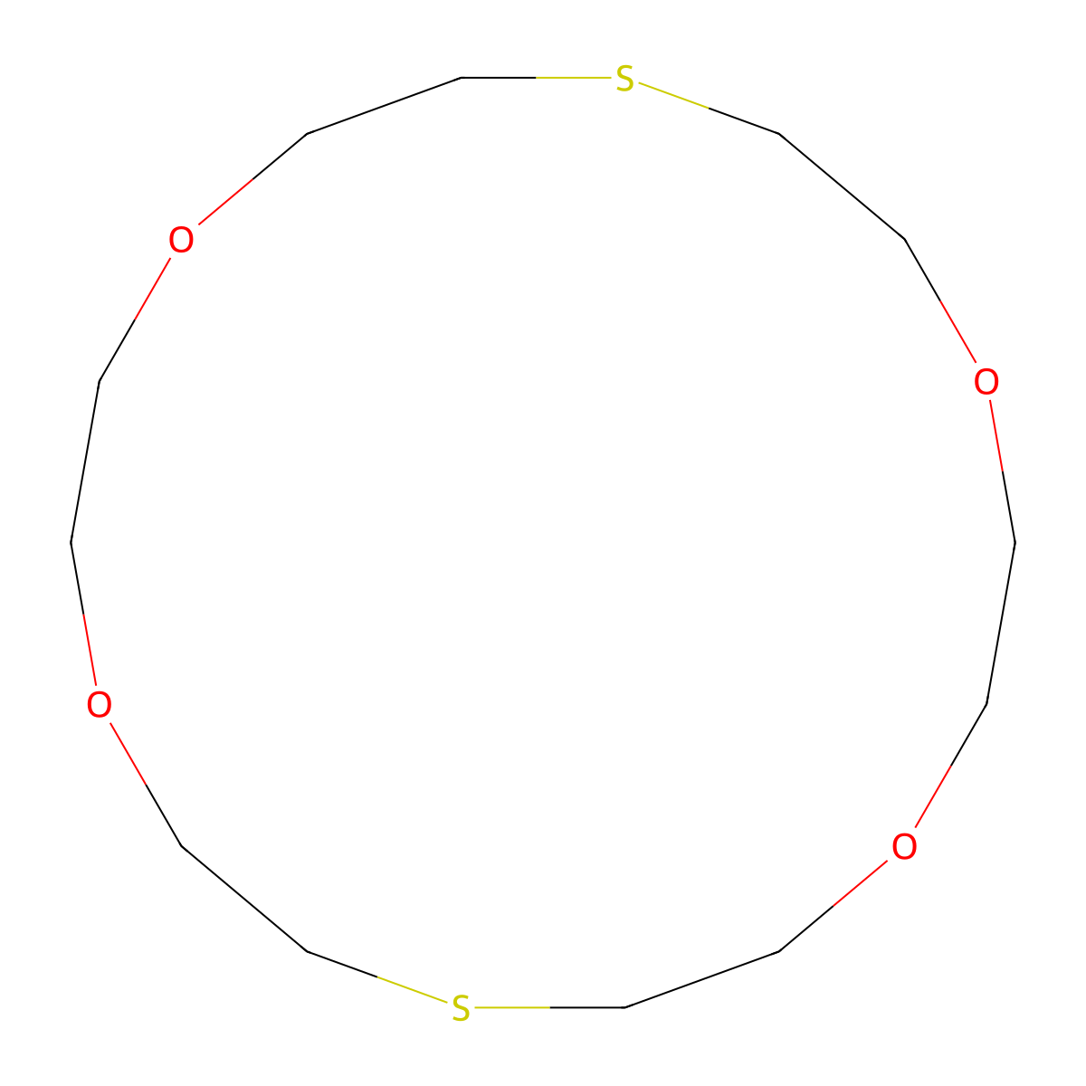 1,4,10,13-Tetraoxa-7,16-dithiacyclooctadecane molecular structure, CAS 296-39-9