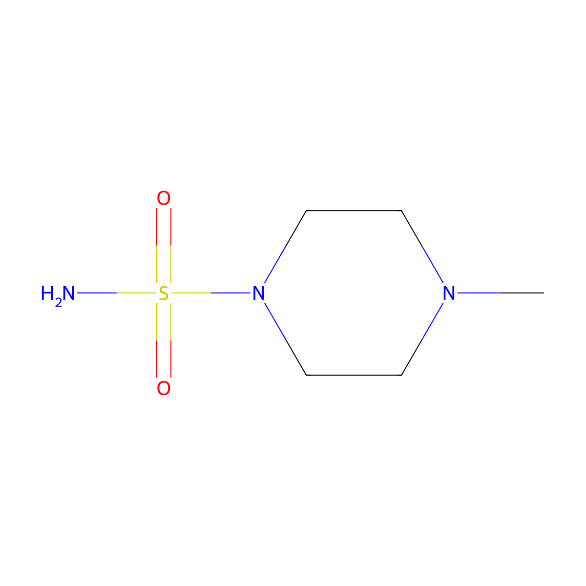 4-Methylpiperazine-1-sulfonamide molecular structure, CAS 29604-19-1