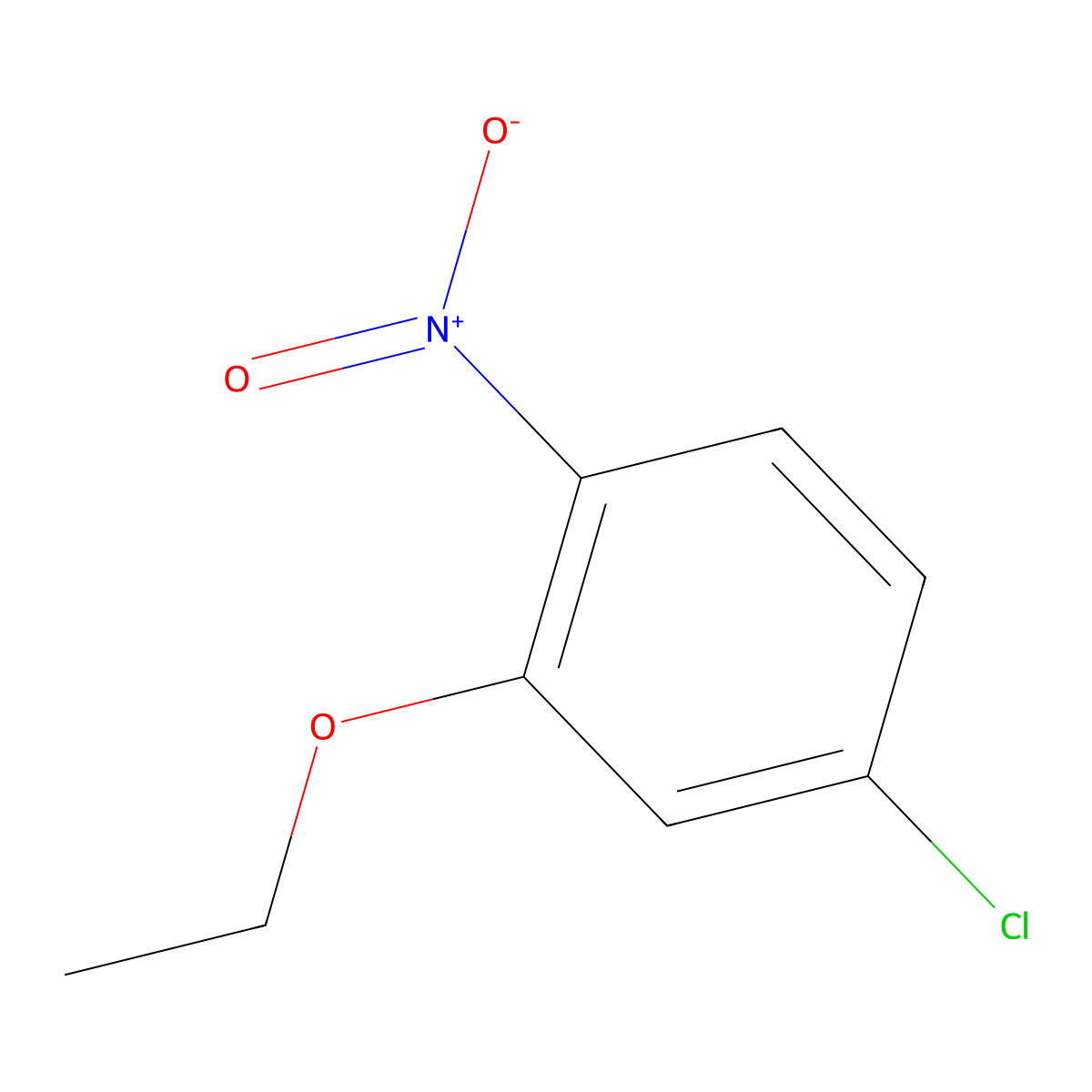 4-Chloro-2-ethoxy-1-nitrobenzene molecular structure, CAS 29604-25-9