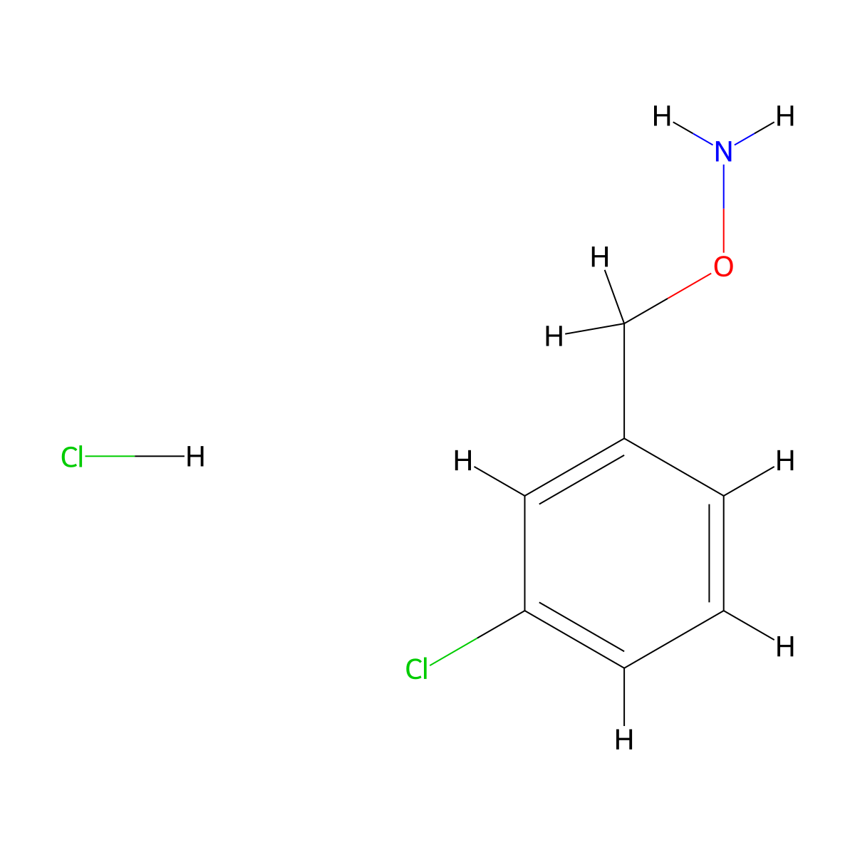 Hydroxylamine, O-((3-chlorophenyl)methyl)-, hydrochloride (1:1) molecular structure, CAS 29605-78-5