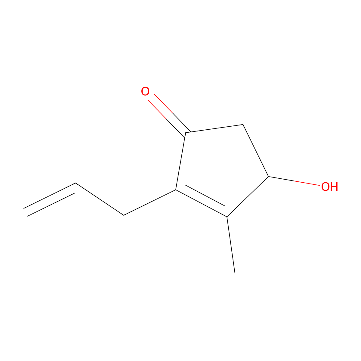2-Cyclopenten-1-one, 4-hydroxy-3-methyl-2-(2-propen-1-yl)- molecular structure, CAS 29605-88-7