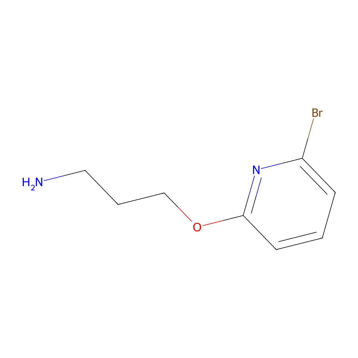 3-[(6-Bromopyridin-2-yl)oxy]propan-1-amine molecular structure, CAS 29606-42-6