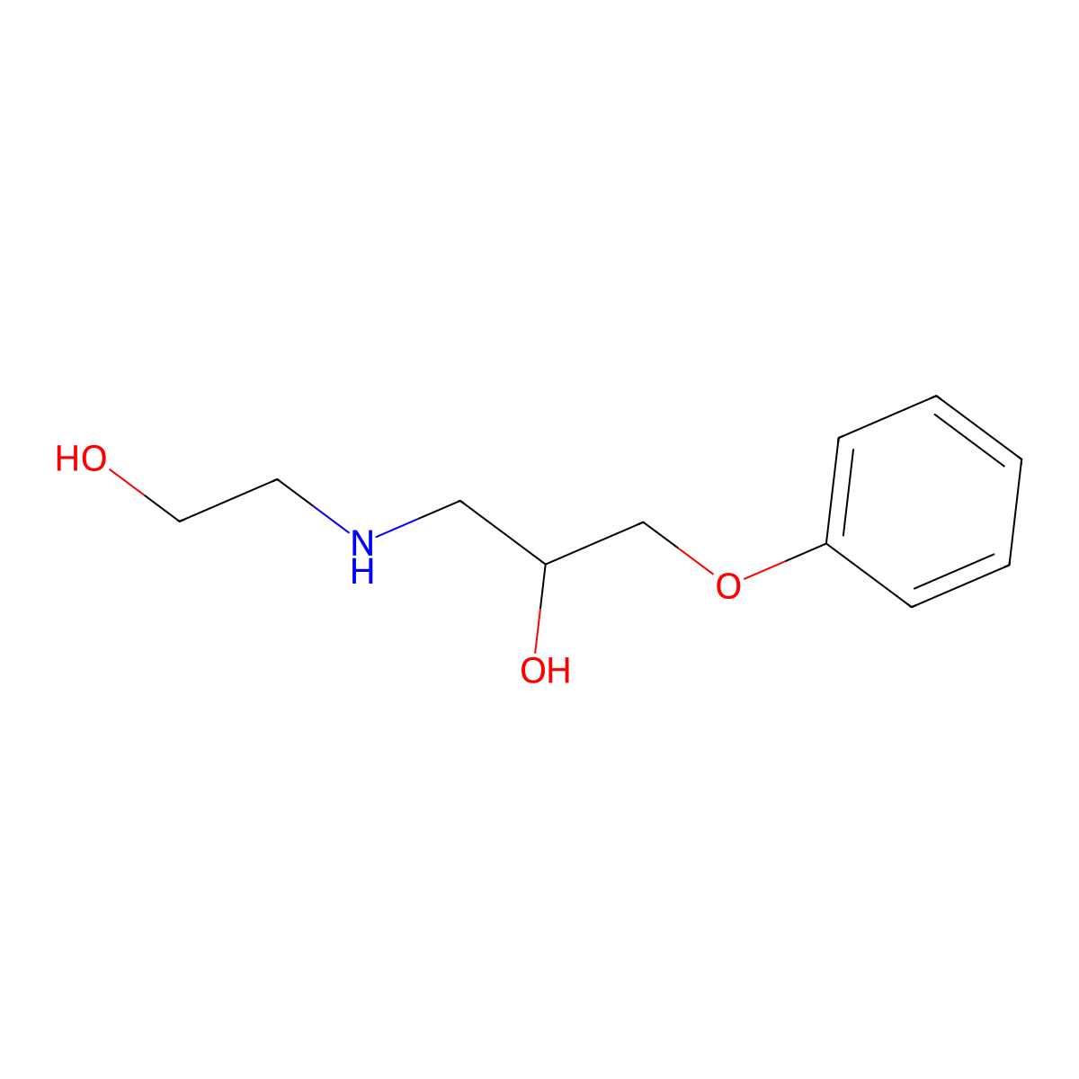 1-((2-Hydroxyethyl)amino)-3-phenoxypropan-2-ol molecular structure, CAS 29607-93-0