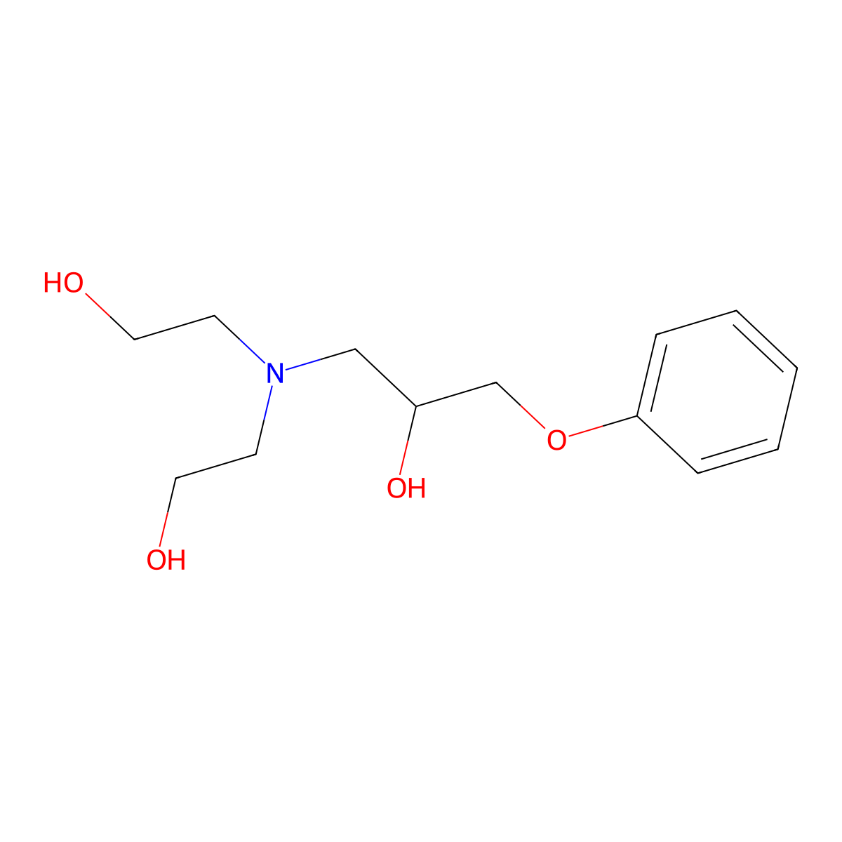 1-[Bis(2-hydroxyethyl)amino]-3-phenoxypropan-2-ol molecular structure, CAS 29607-95-2