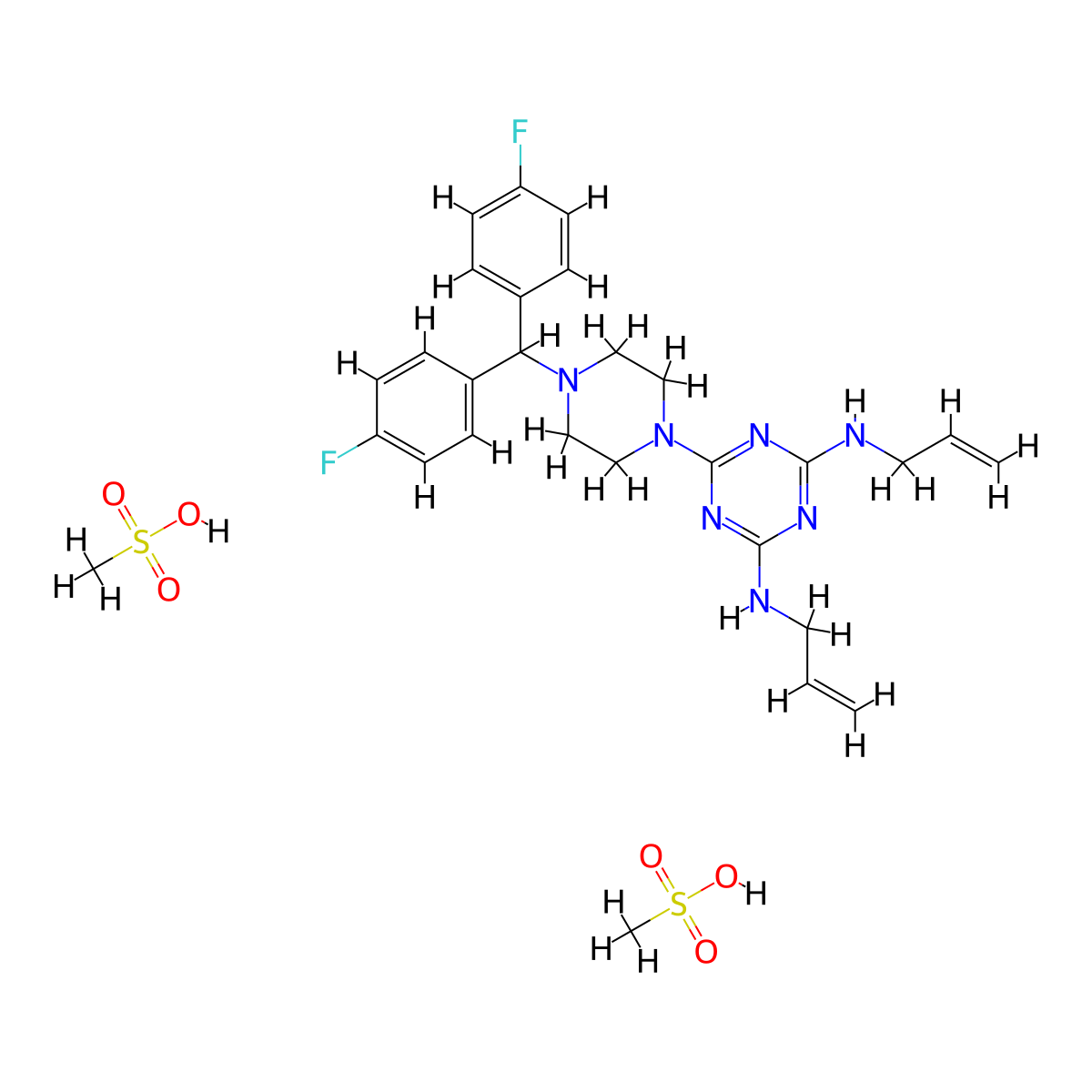 Almitrine Mesylate molecular structure, CAS 29608-49-9
