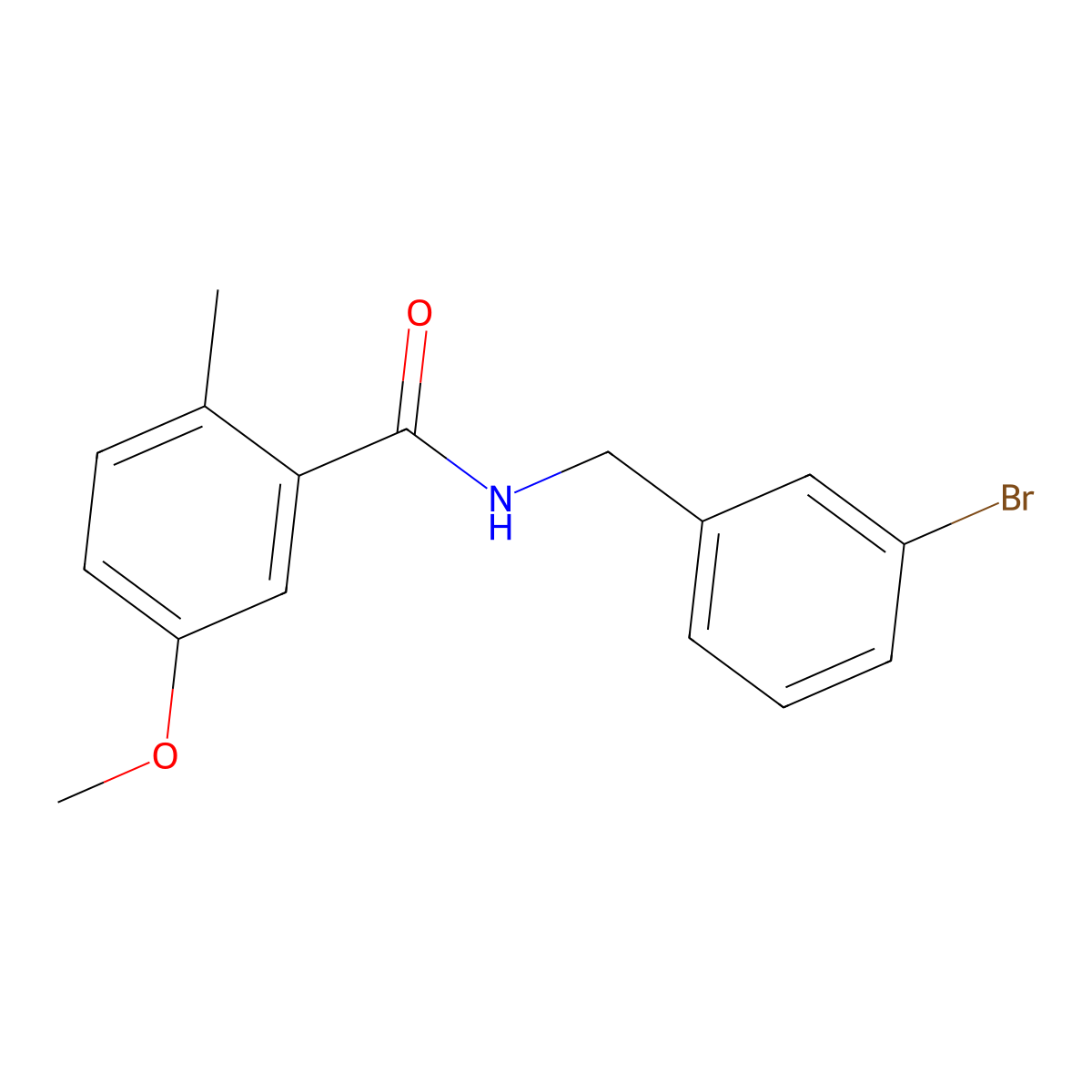 Benzamide, N-[(3-bromophenyl)methyl]-5-methoxy-2-methyl- molecular structure, CAS 2960814-20-2
