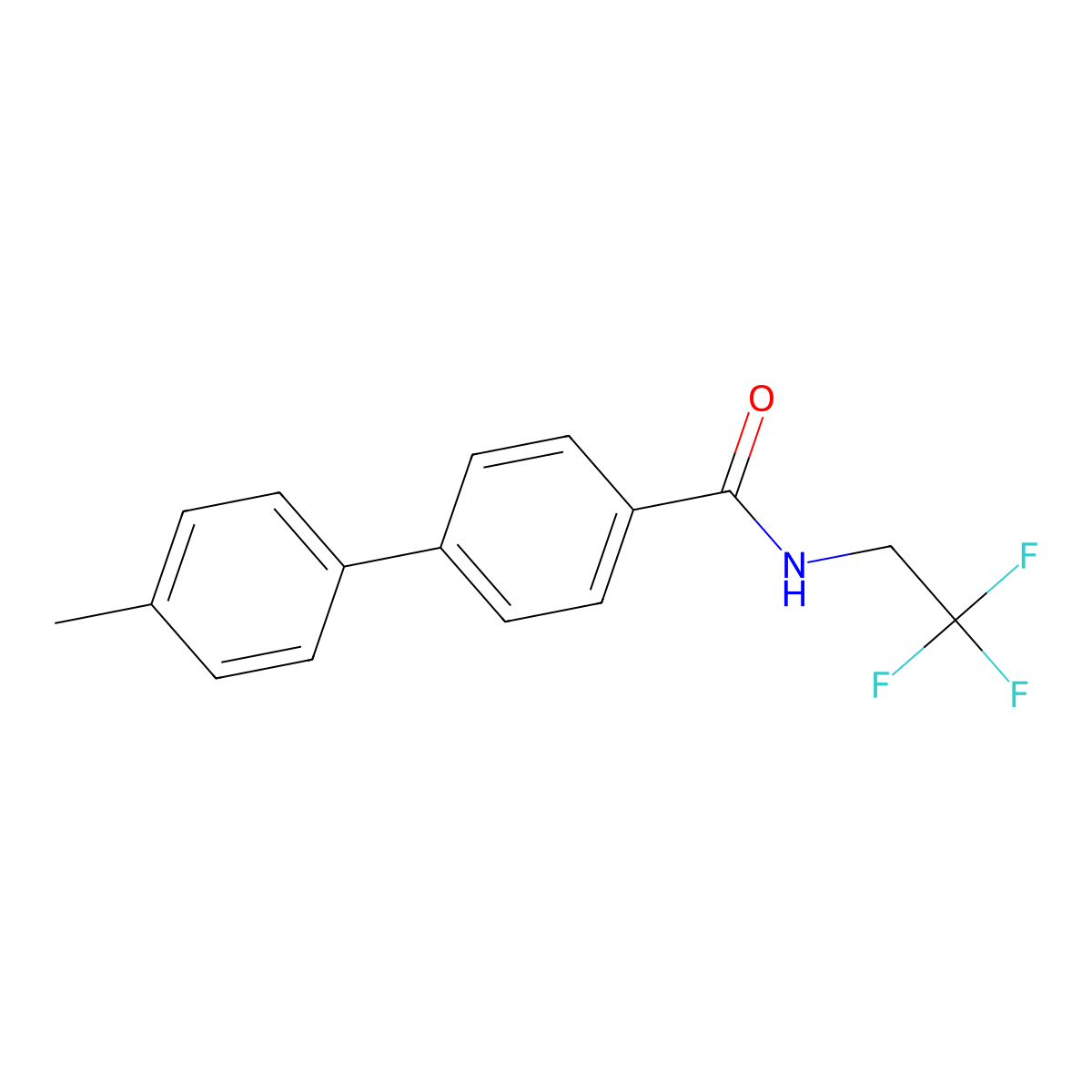 [1,1'-Biphenyl]-4-carboxamide, 4'-methyl-N-(2,2,2-trifluoroethyl)- molecular structure, CAS 2960924-85-8