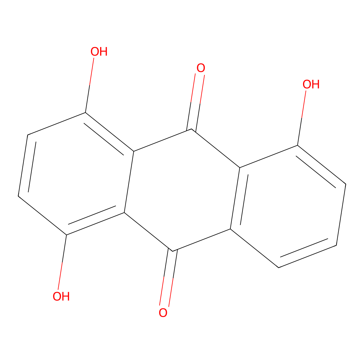 1,4,5-Trihydroxyanthraquinone molecular structure, CAS 2961-04-8