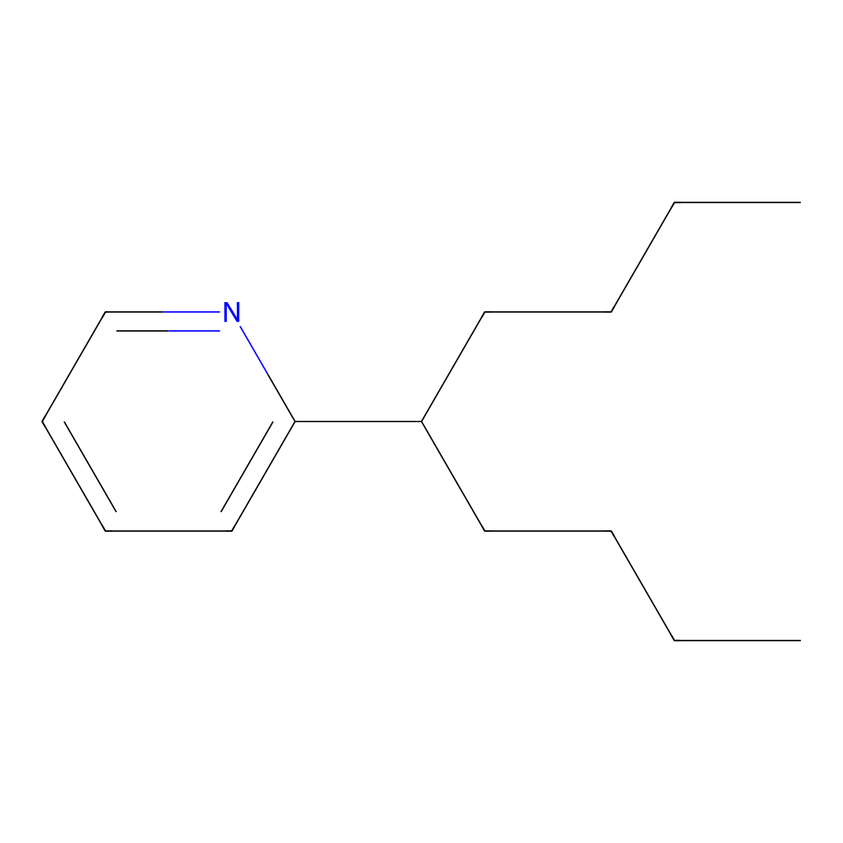 Pyridine, 2-(1-butylpentyl)- molecular structure, CAS 2961-49-1