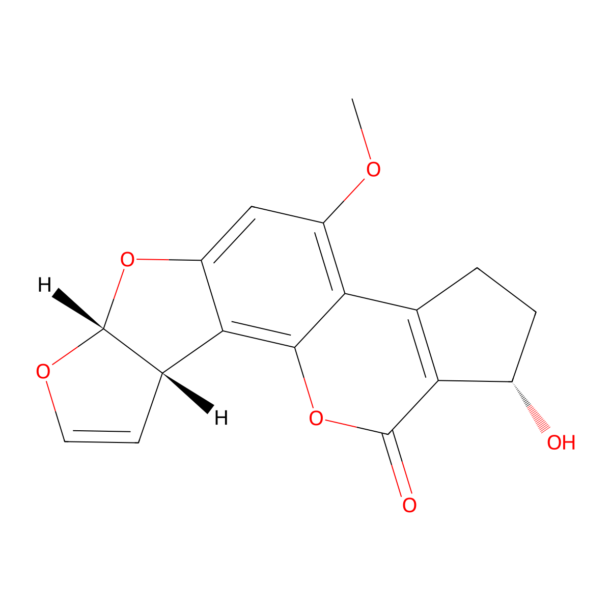 Aflatoxicol molecular structure, CAS 29611-03-8