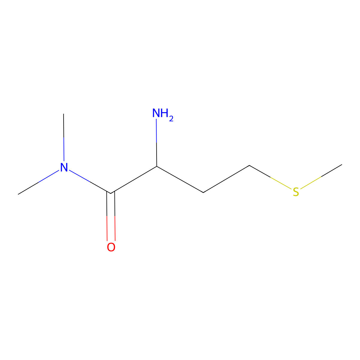 2-amino-N,N-dimethyl-4-(methylsulfanyl)butanamide molecular structure, CAS 29618-25-5