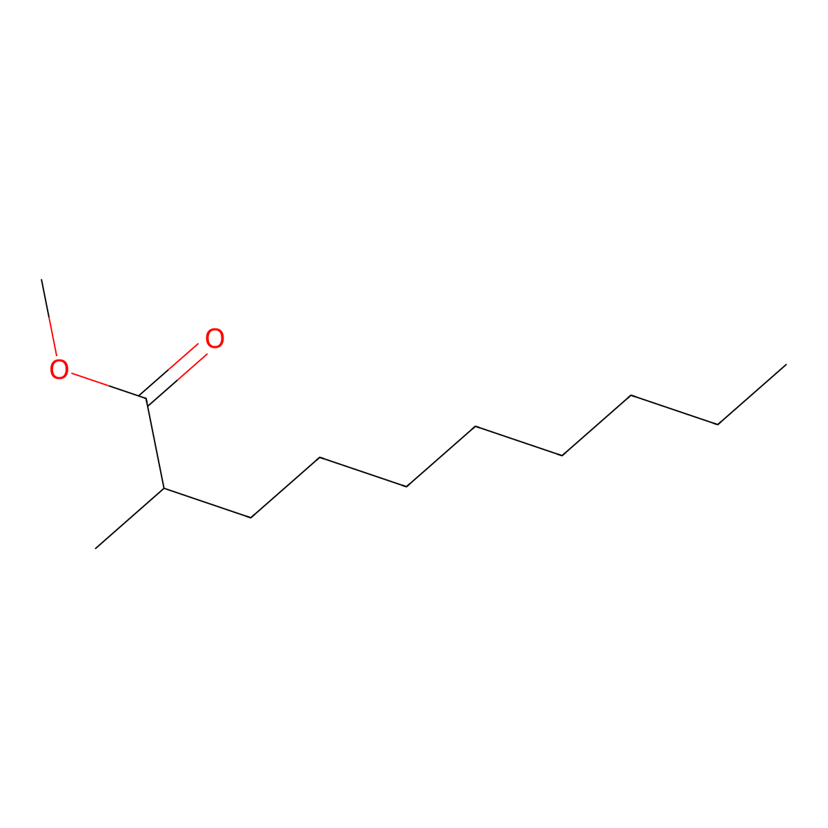 Methyl 2-methyldecanoate molecular structure, CAS 29619-64-5