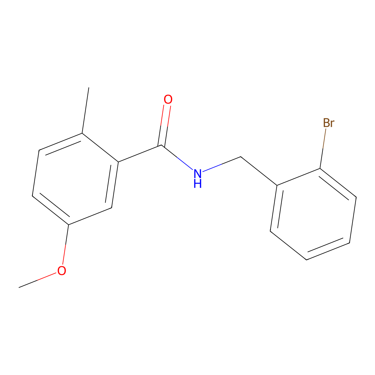 Benzamide, N-[(2-bromophenyl)methyl]-5-methoxy-2-methyl- molecular structure, CAS 2962276-82-8