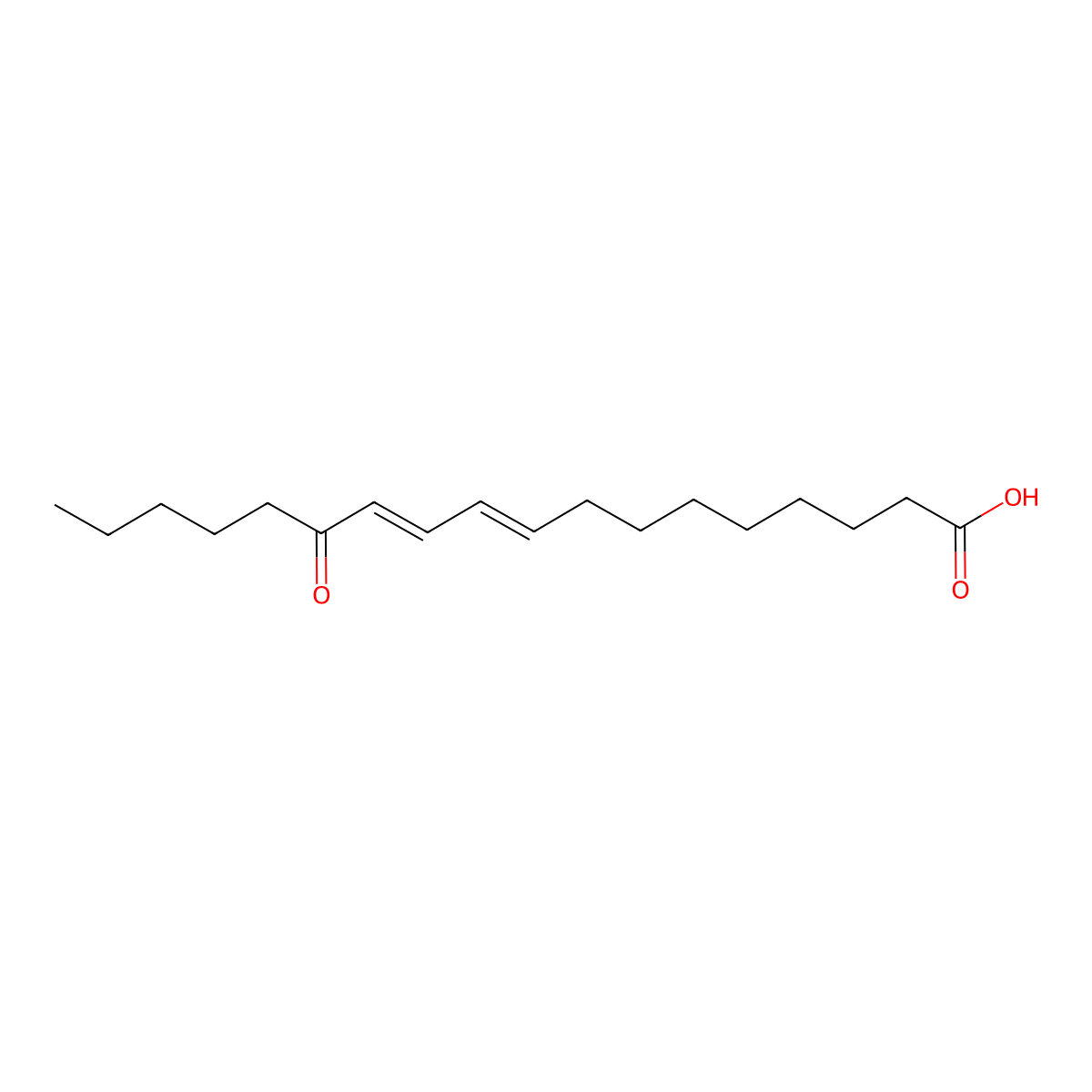 13-Oxo-9E,11E-octadecadienoic acid molecular structure, CAS 29623-29-8
