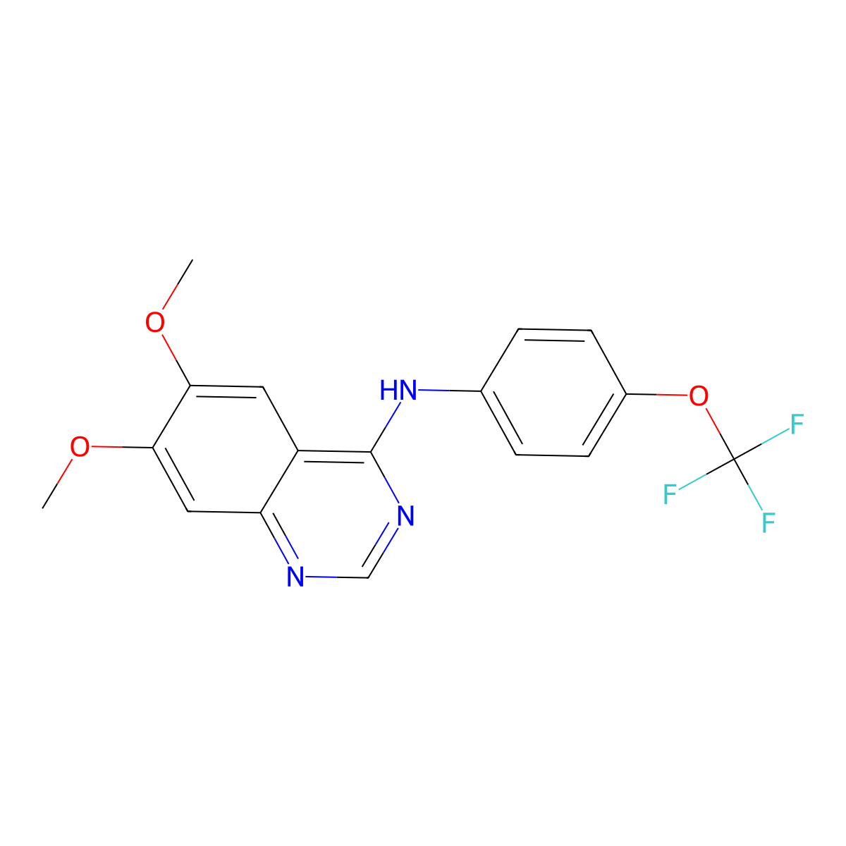 6,7-dimethoxy-N-[4-(trifluoromethoxy)phenyl]quinazolin-4-amine molecular structure, CAS 296234-68-9