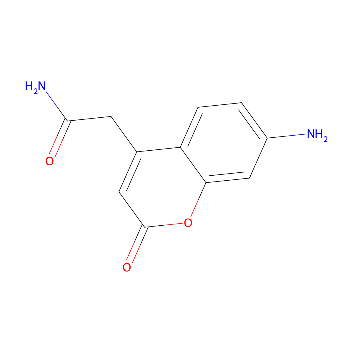 7-Amino-4-carbamoylmethylcoumarin molecular structure, CAS 296236-23-2