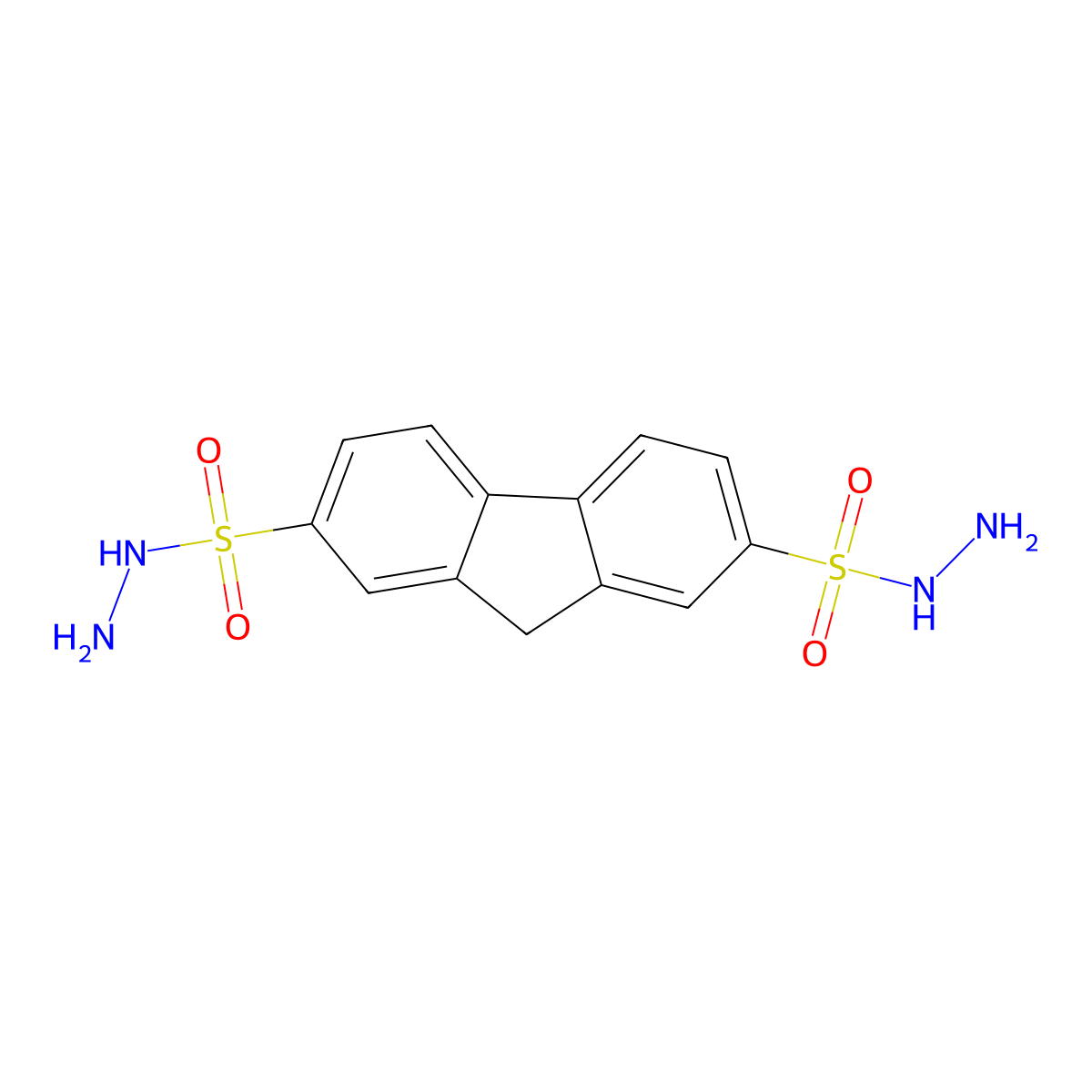 9H-fluorene-2,7-disulfonohydrazide molecular structure, CAS 29624-87-1
