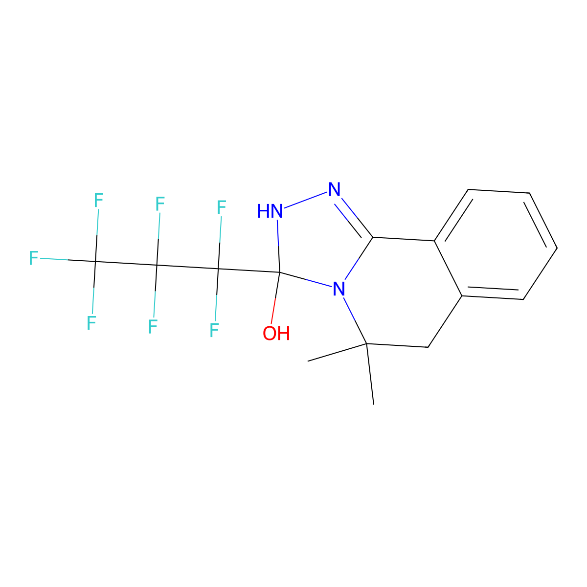 3-(1,1,2,2,3,3,3-Heptafluoropropyl)-5,5-dimethyl-2,3,5,6-tetrahydro[1,2,4]triazolo[3,4-a]isoquinolin-3-ol molecular structure, CAS 296243-74-8