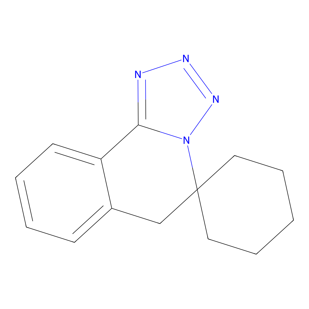 5,6-Dihydrospiro(tetraazolo[5,1-a]isoquinoline-5,1'-cyclohexane) molecular structure, CAS 296244-11-6