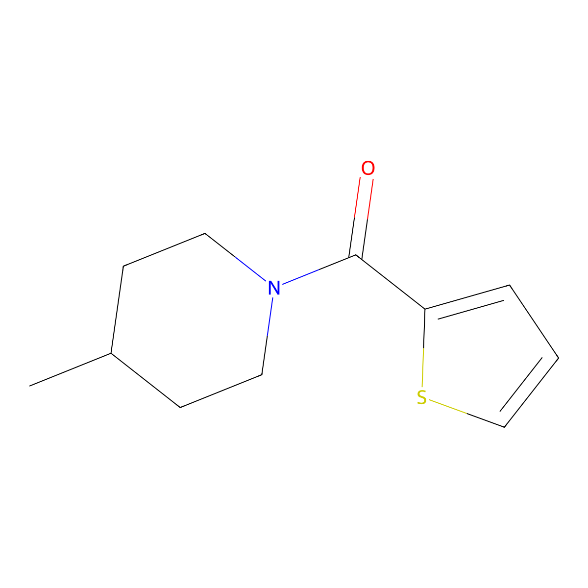 (4-Methylpiperidin-1-yl)-thiophen-2-ylmethanone molecular structure, CAS 296244-18-3