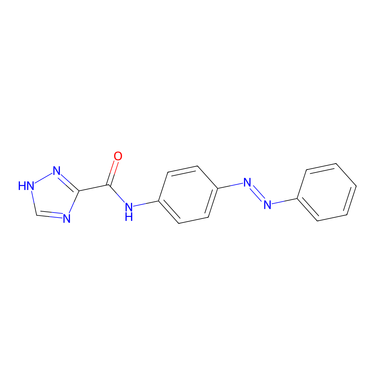 1H-1,2,4-Triazole-5-carboxamide, N-[4-(2-phenyldiazenyl)phenyl]- molecular structure, CAS 296244-30-9