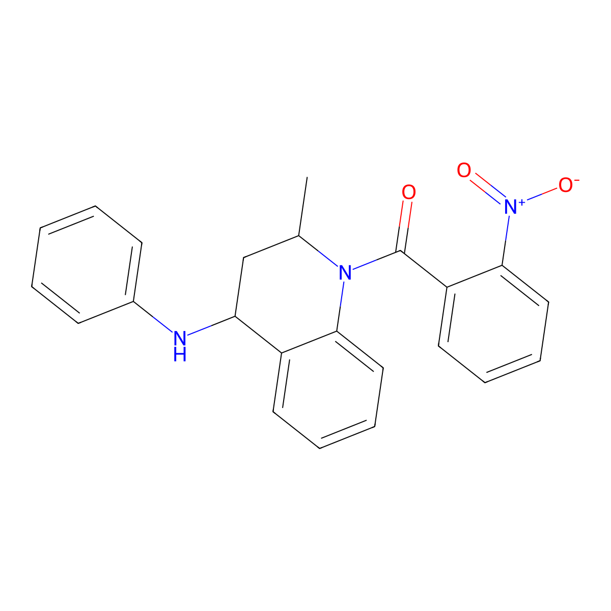 (2-methyl-4-(phenylamino)-3,4-dihydroquinolin-1(2H)-yl)(2-nitrophenyl)methanone molecular structure, CAS 296244-34-3