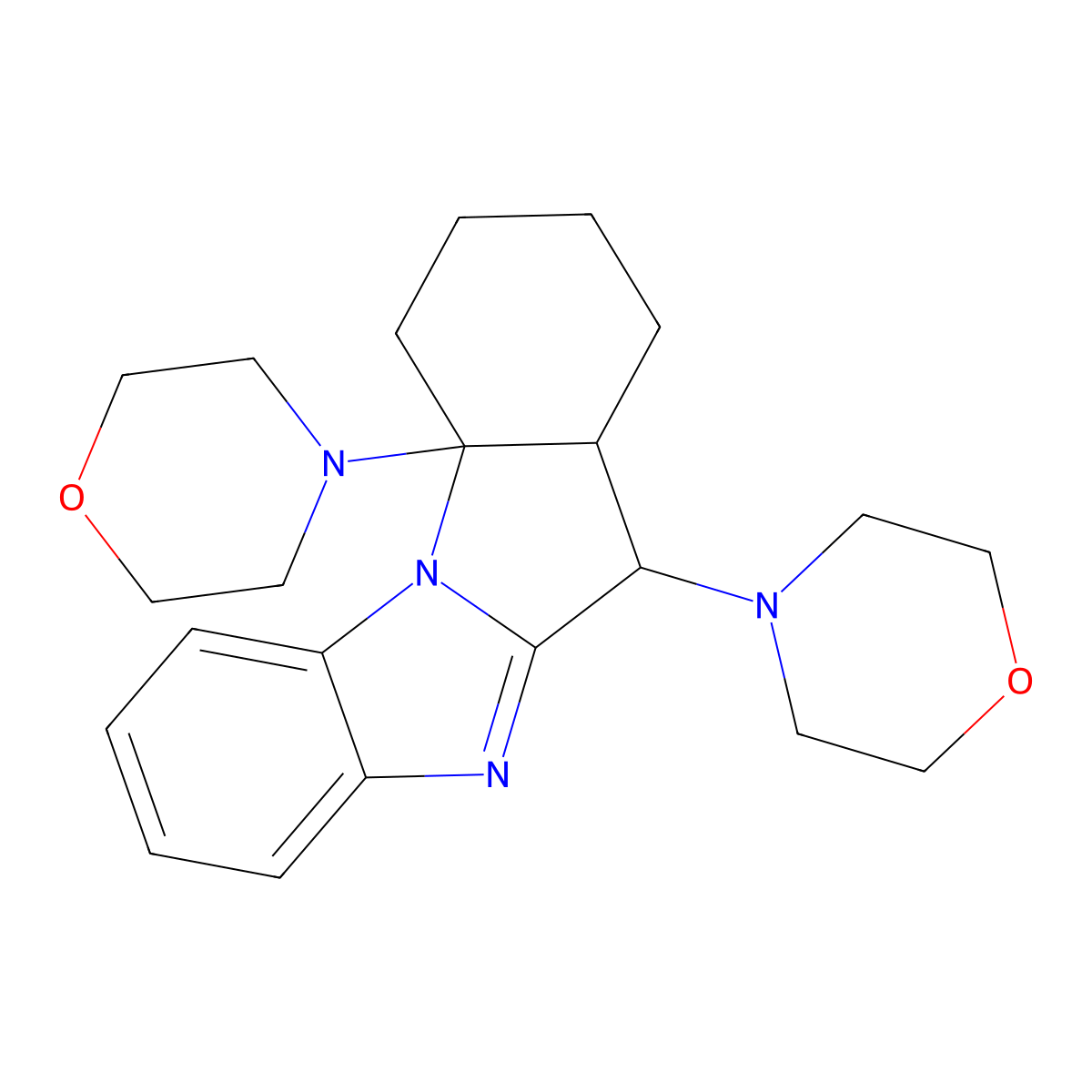 4-(4a-Morpholin-4-yl-1,2,3,4,11,11a-hexahydroindolo[1,2-a]benzimidazol-11-yl)morpholine molecular structure, CAS 296244-79-6
