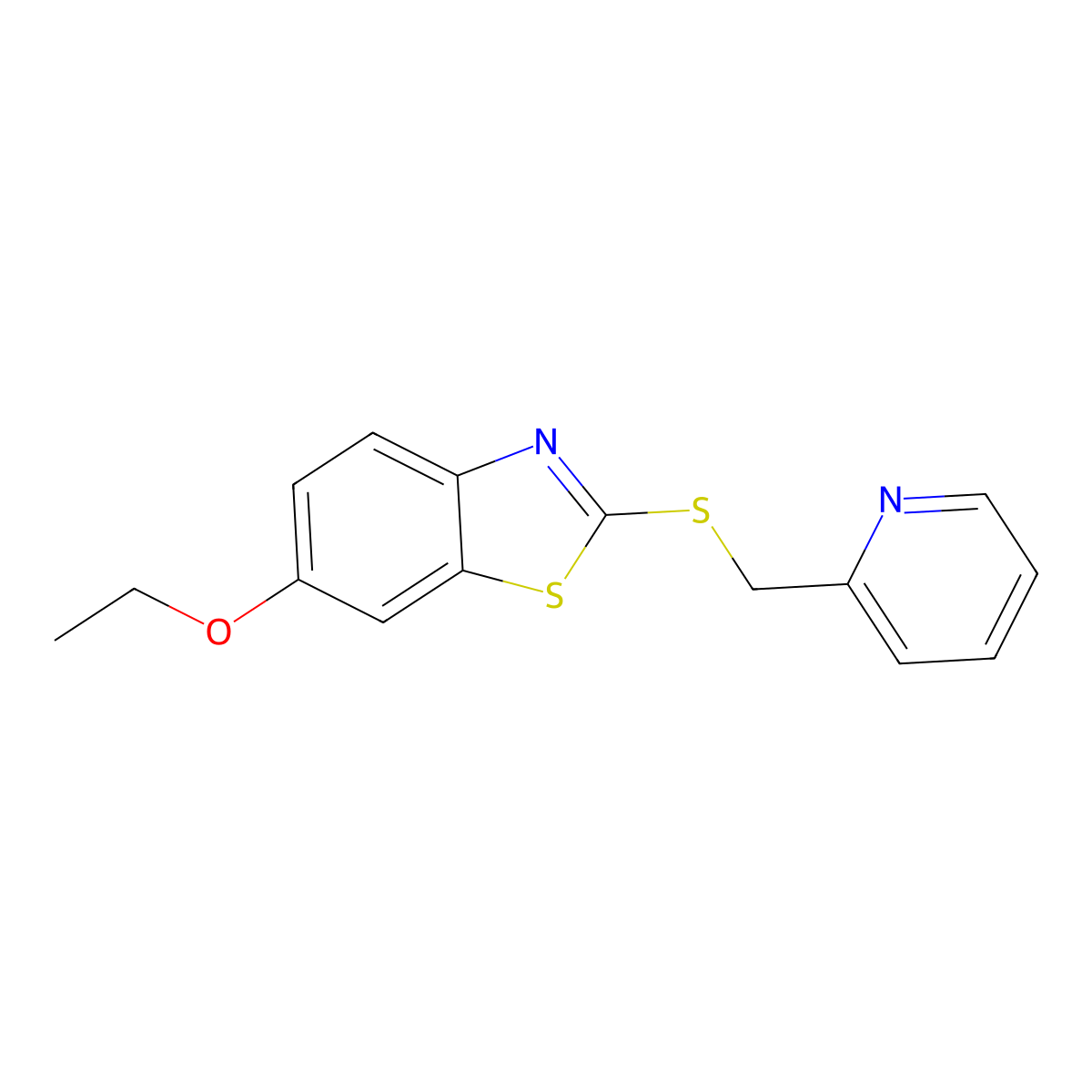 6-Ethoxy-2-[(pyridin-2-ylmethyl)sulfanyl]-1,3-benzothiazole molecular structure, CAS 296245-31-3