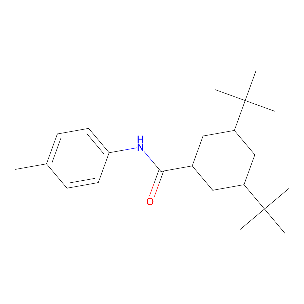 3,5-Ditert-butyl-N-(4-methylphenyl)cyclohexanecarboxamide molecular structure, CAS 296245-82-4